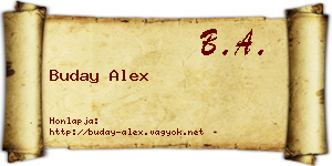 Buday Alex névjegykártya